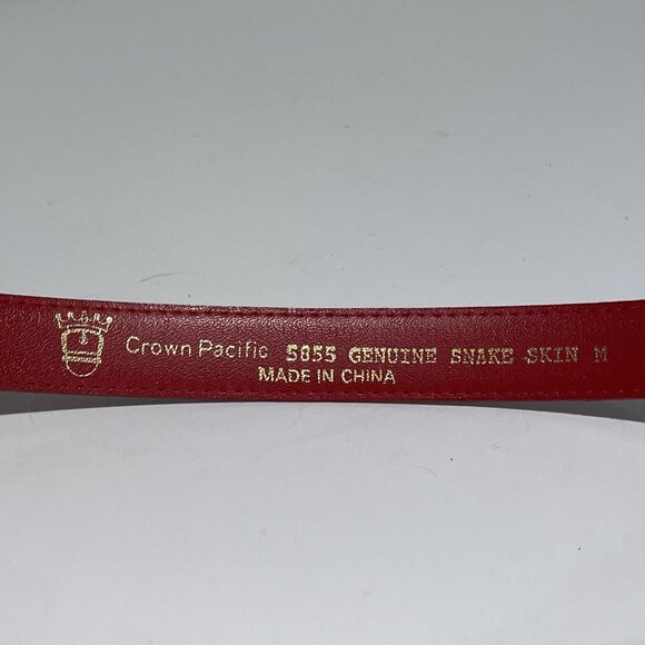 Crown Pacific Genuine Snake Skin Belt Women's Medium Red Western Luxury - Picture 4 of 8